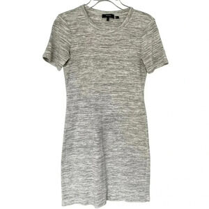 Theory TShirt Mini Dress Cherry B3 Sterling Grey Short Sleeves